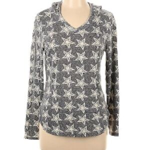 Bobeau Gray Star Print Hoodie